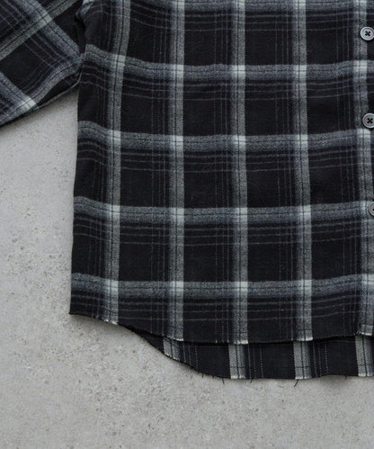 【KIDS】【有青少年尺碼】毛邊微絨格子連帽襯衫