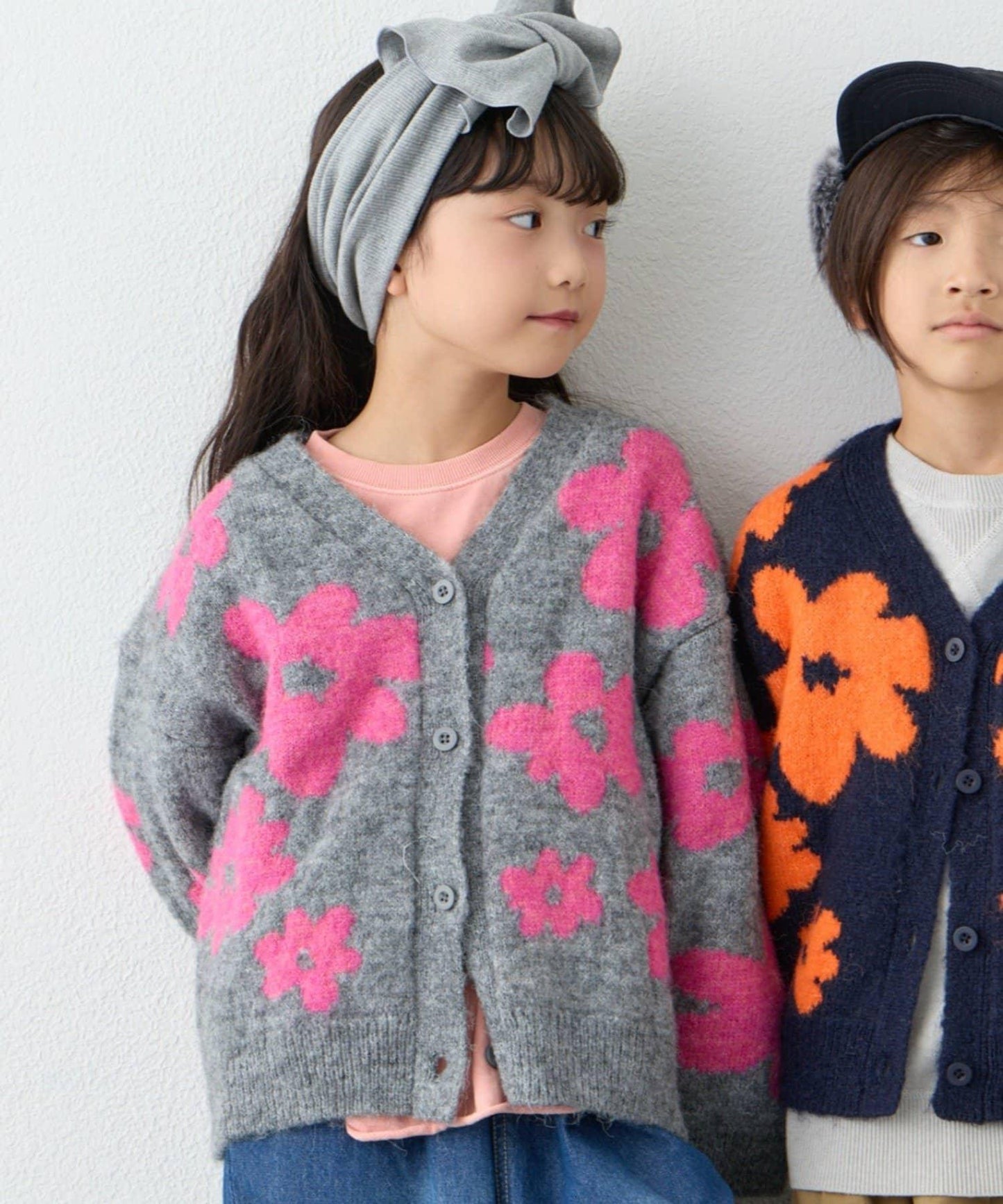 【KIDS】【有大童尺碼】全印花花卉針織開衫