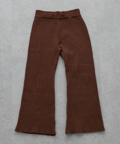 【KIDS】【有青少年尺碼】【舒適・可機洗】羅紋針織微喇叭褲