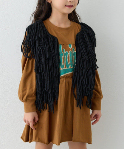 【KIDS】【有青少年尺碼】流蘇針織背心