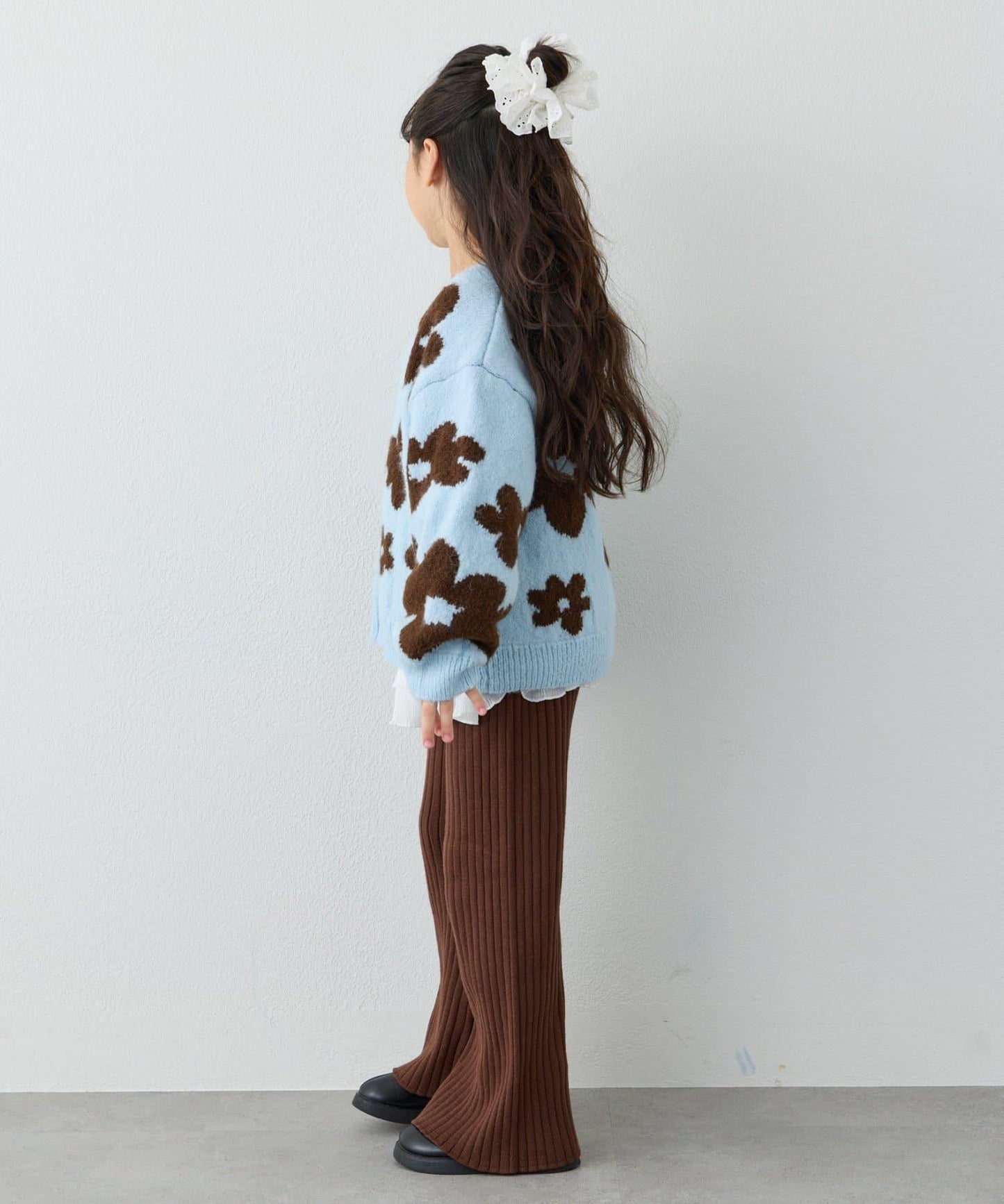 【KIDS】【有大童尺碼】全印花花卉針織開衫