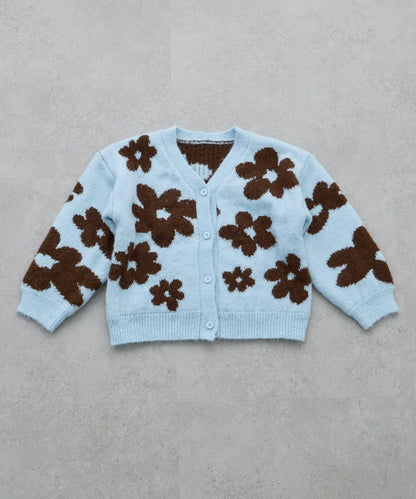 【KIDS】【有大童尺碼】全印花花卉針織開衫