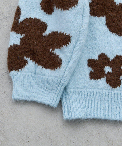 【KIDS】【有大童尺碼】全印花花卉針織開衫