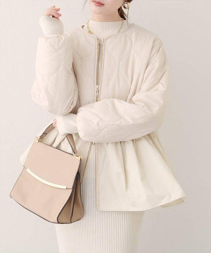 菱格絎縫荷葉邊短外套