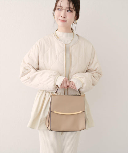 菱格絎縫荷葉邊短外套