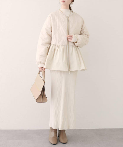 菱格絎縫荷葉邊短外套