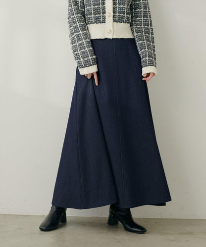 寬幅拼接下襬喇叭裙