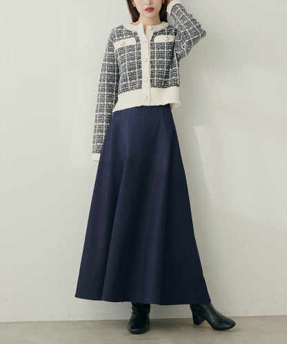 寬幅拼接下襬喇叭裙