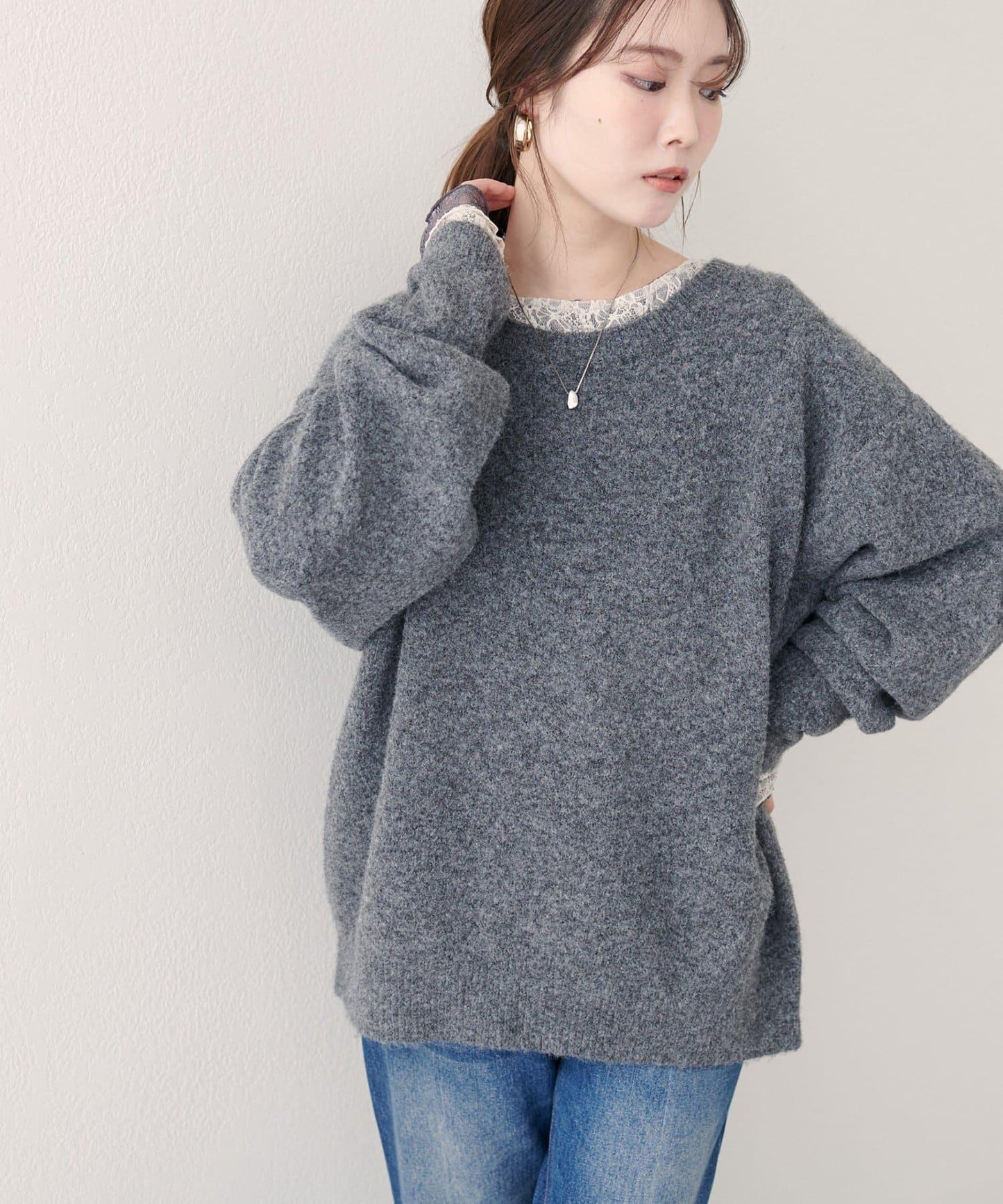 圓領針織套頭衫