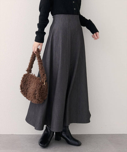 寬幅拼接下襬喇叭裙