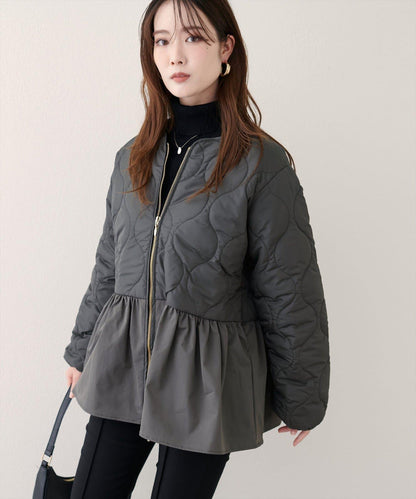 菱格絎縫荷葉邊短外套