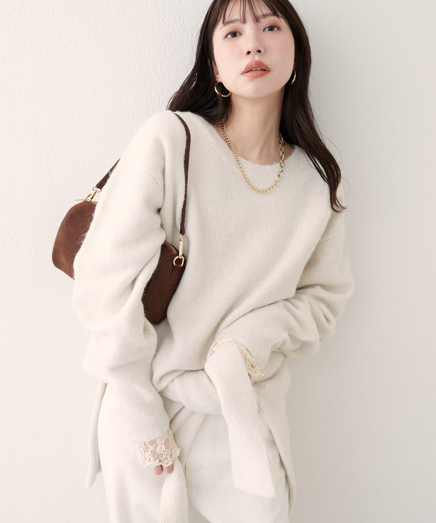 圓領針織套頭衫