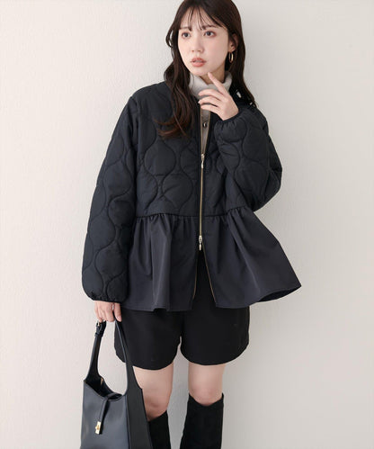 菱格絎縫荷葉邊短外套