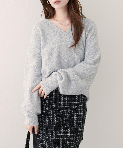 V領針織套頭衫