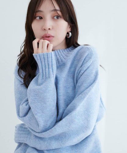 羊毛&再生聚酯混紡針織套頭衫