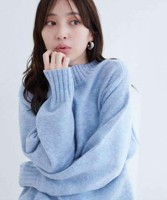 羊毛&再生聚酯混紡針織套頭衫