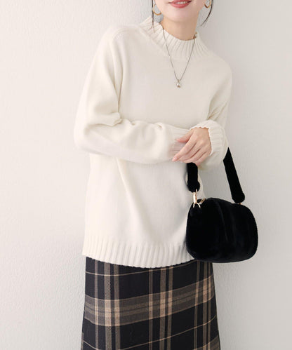 羊毛&再生聚酯混紡針織套頭衫