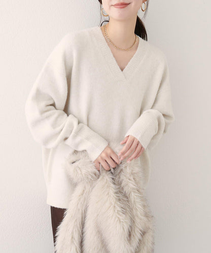 V領針織套頭衫