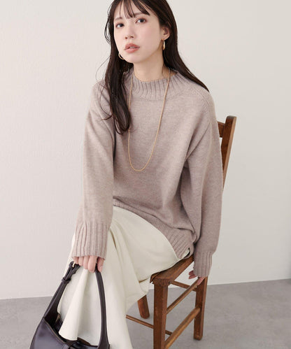 羊毛&再生聚酯混紡針織套頭衫
