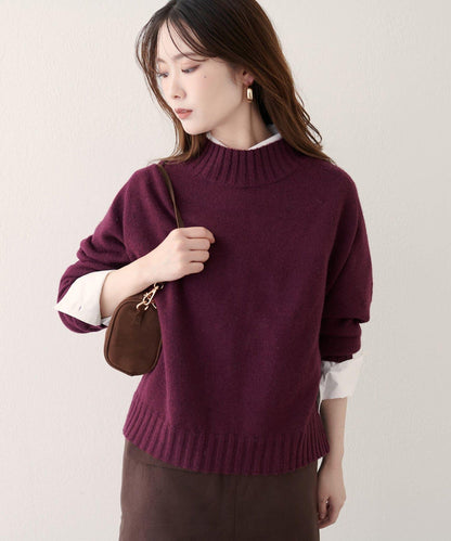 羊毛&再生聚酯短款針織套頭衫