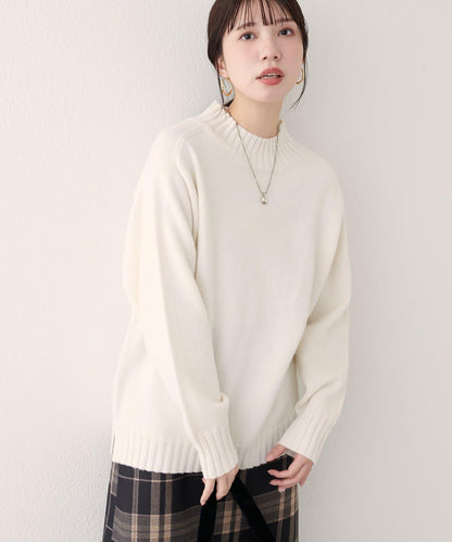 羊毛&再生聚酯混紡針織套頭衫