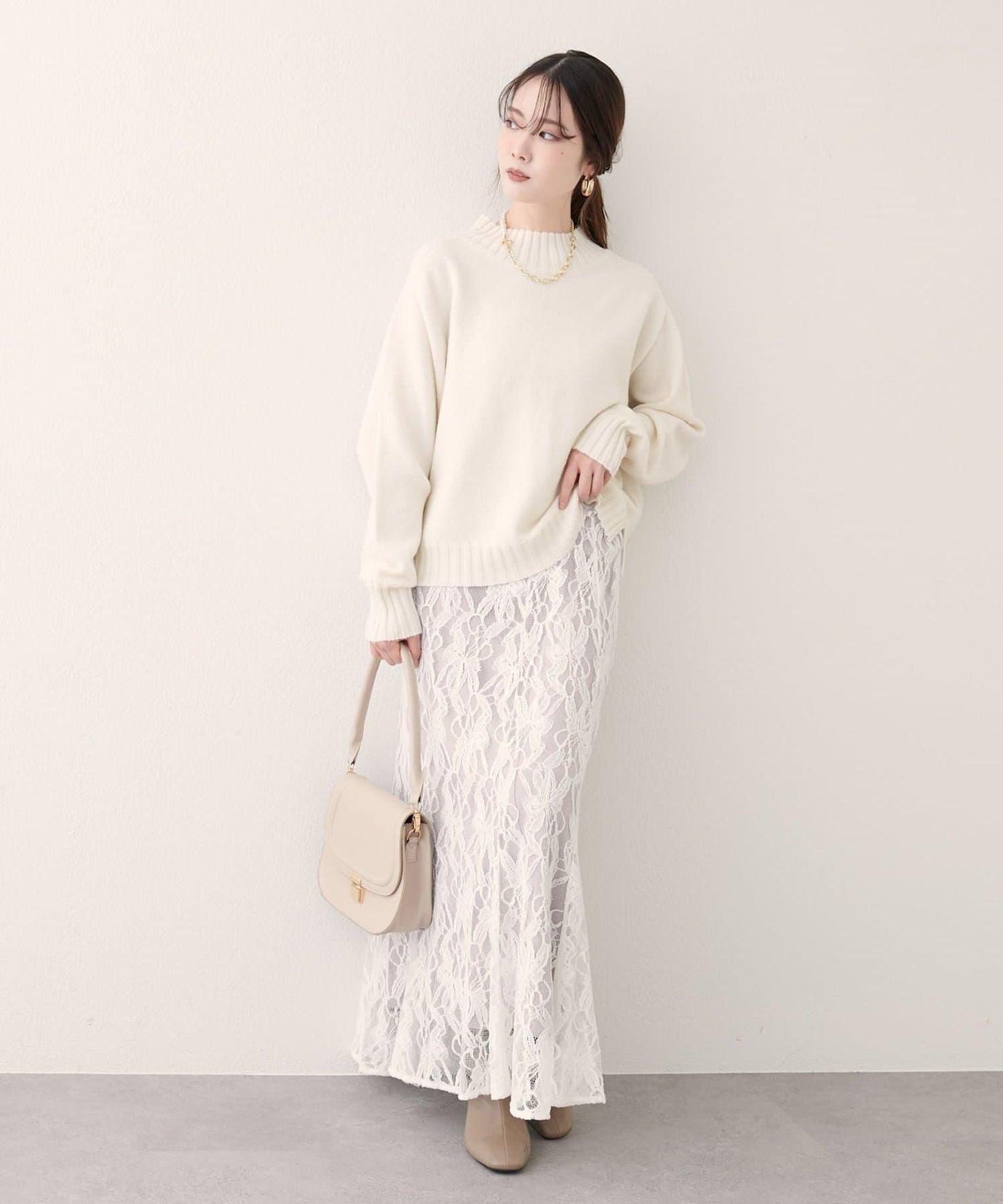 羊毛&再生聚酯短款針織套頭衫