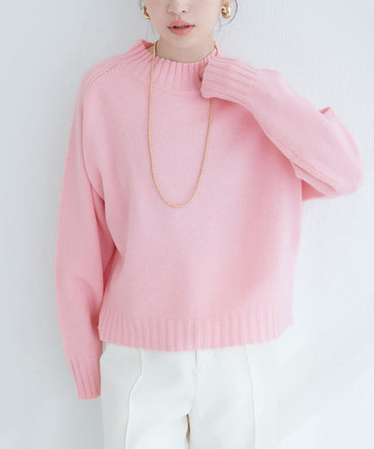 羊毛&再生聚酯短款針織套頭衫