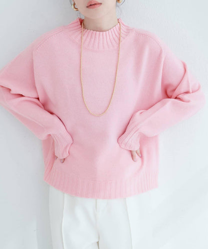 羊毛&再生聚酯短款針織套頭衫