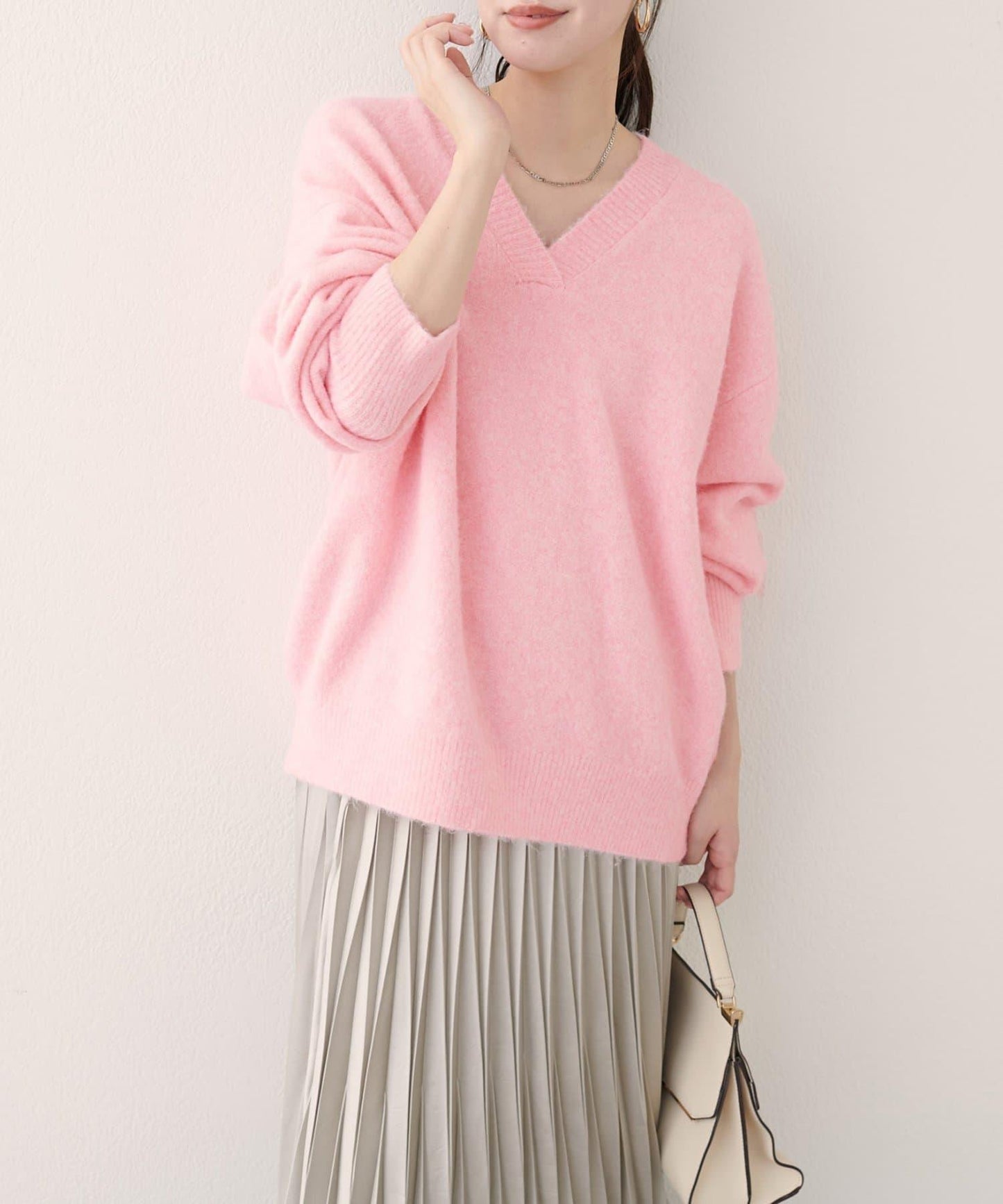 V領針織套頭衫