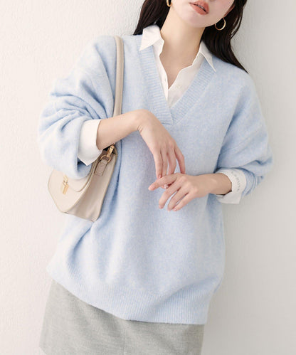 V領針織套頭衫