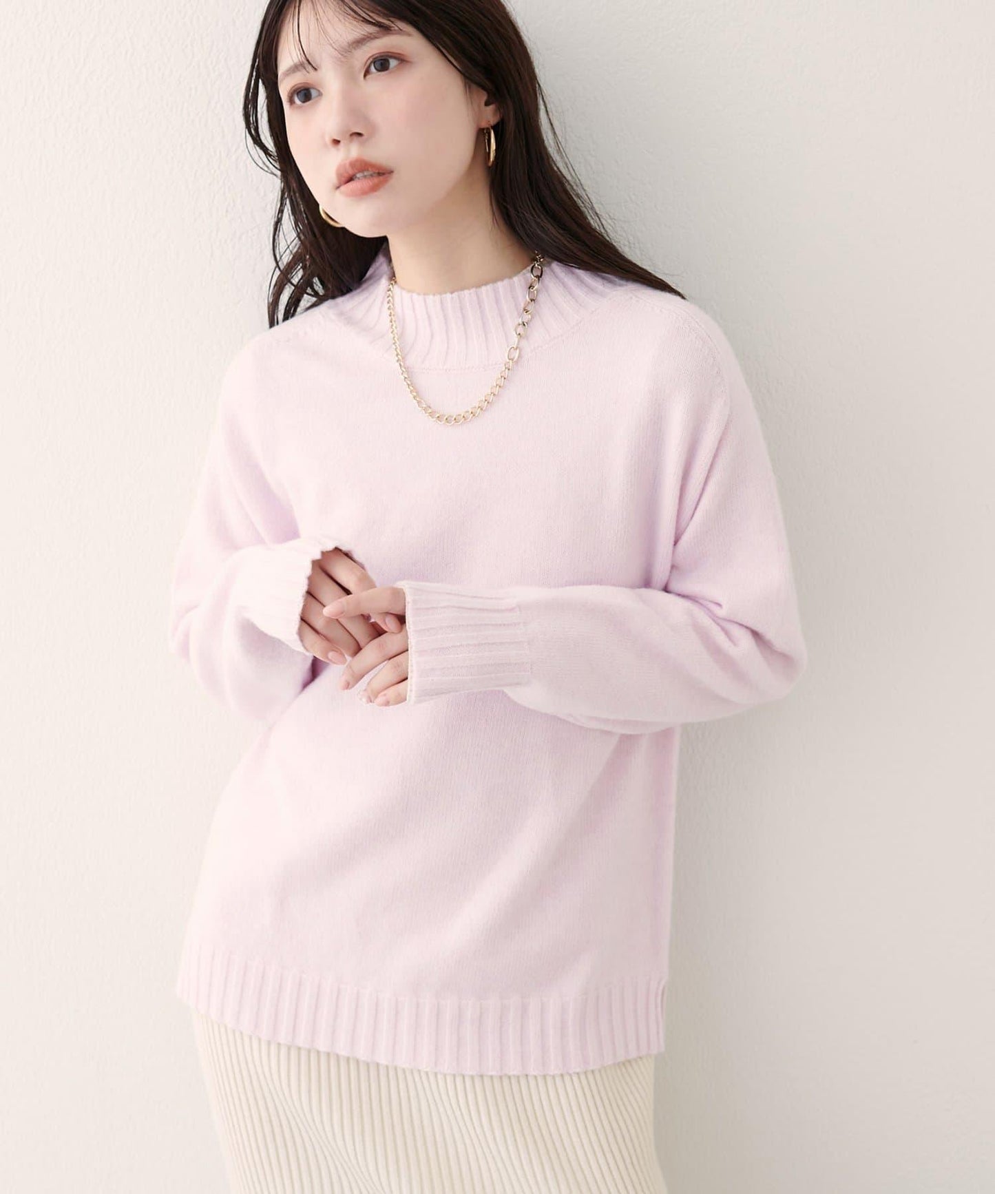 羊毛&再生聚酯混紡針織套頭衫