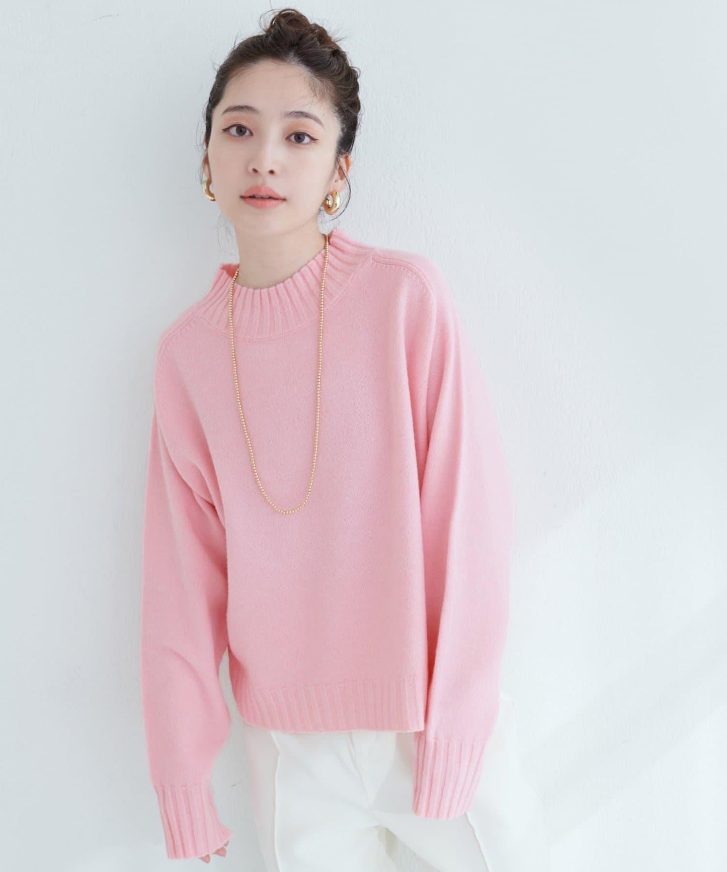 羊毛&再生聚酯短款針織套頭衫