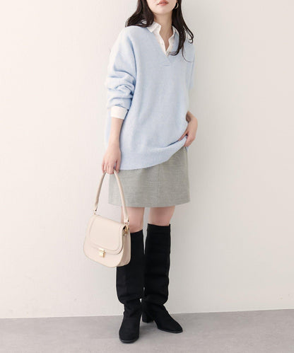 V領針織套頭衫