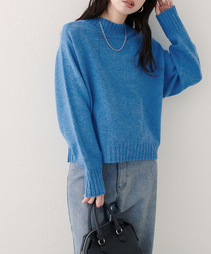 羊毛&再生聚酯短款針織套頭衫