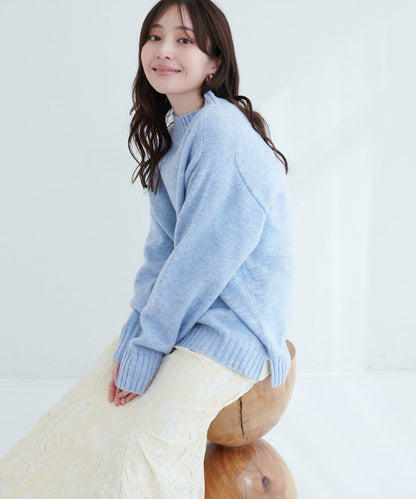 羊毛&再生聚酯混紡針織套頭衫