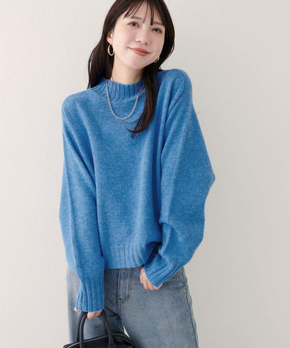 羊毛&再生聚酯短款針織套頭衫