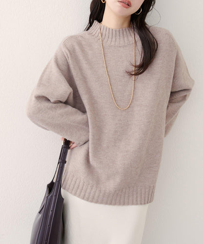 羊毛&再生聚酯混紡針織套頭衫