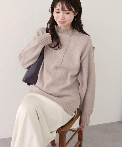 羊毛&再生聚酯混紡針織套頭衫