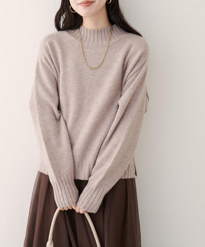 羊毛&再生聚酯短款針織套頭衫