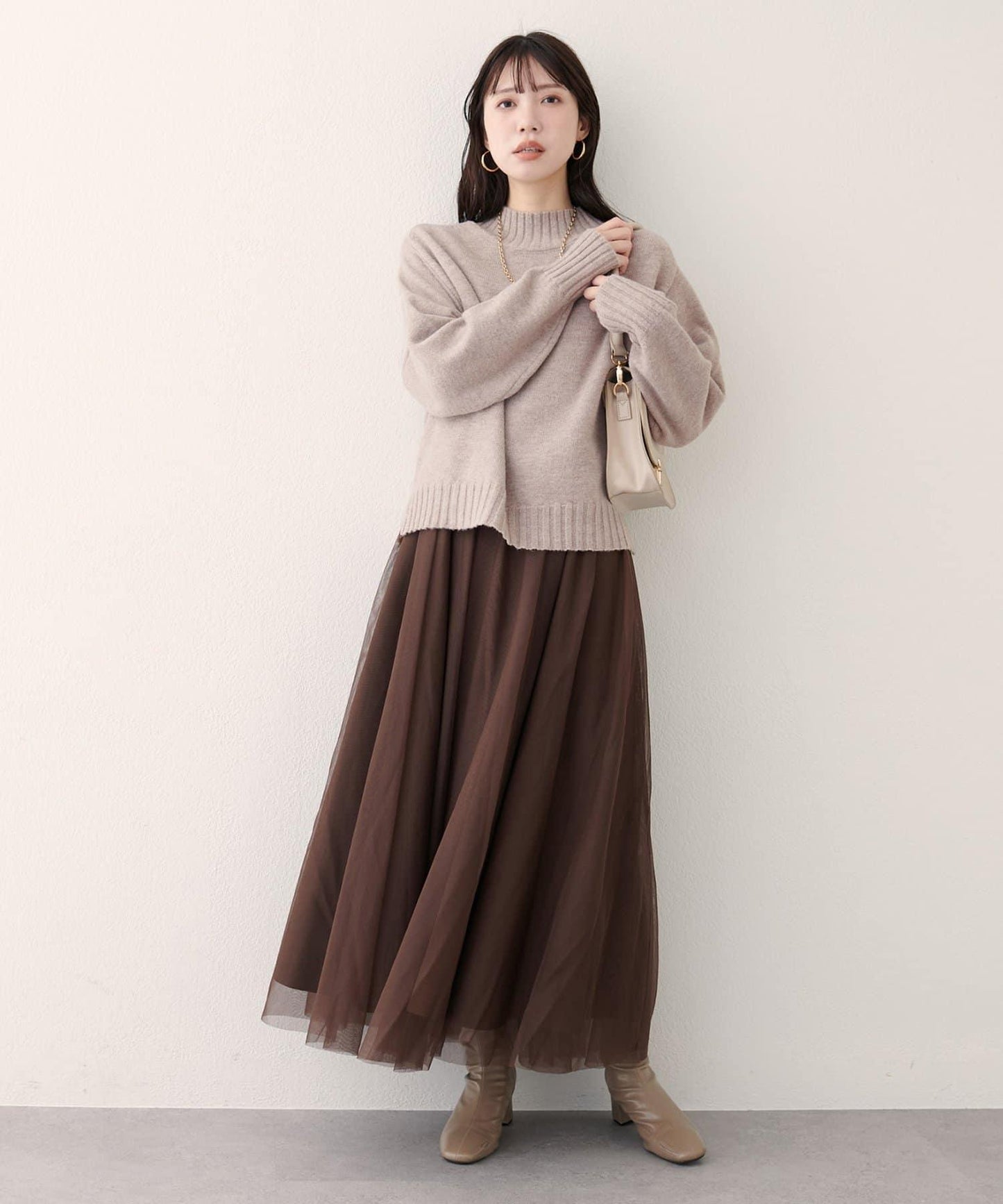 羊毛&再生聚酯短款針織套頭衫