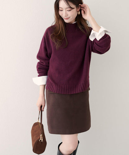 羊毛&再生聚酯短款針織套頭衫