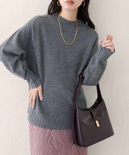 羊毛&再生聚酯混紡針織套頭衫