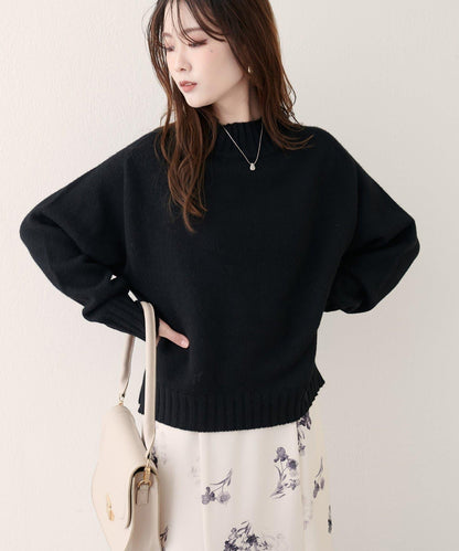 羊毛&再生聚酯短款針織套頭衫
