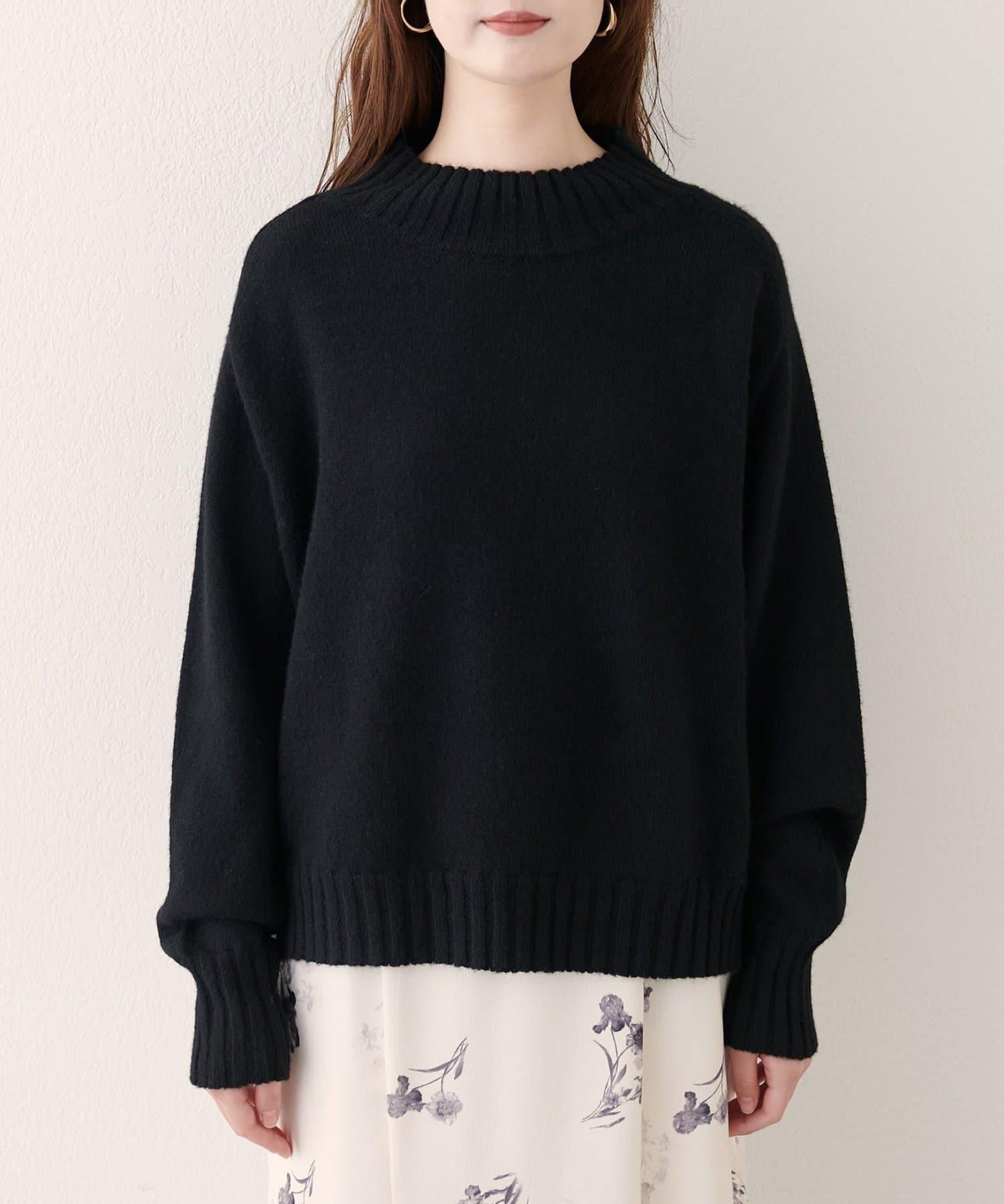 羊毛&再生聚酯短款針織套頭衫