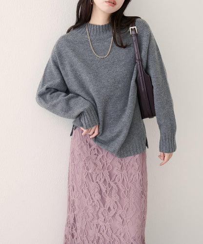 羊毛&再生聚酯混紡針織套頭衫