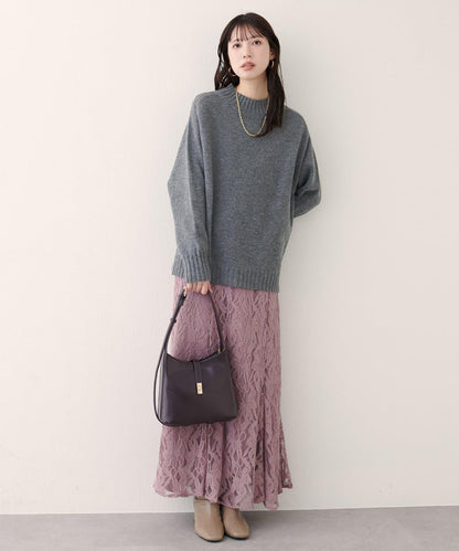 羊毛&再生聚酯混紡針織套頭衫