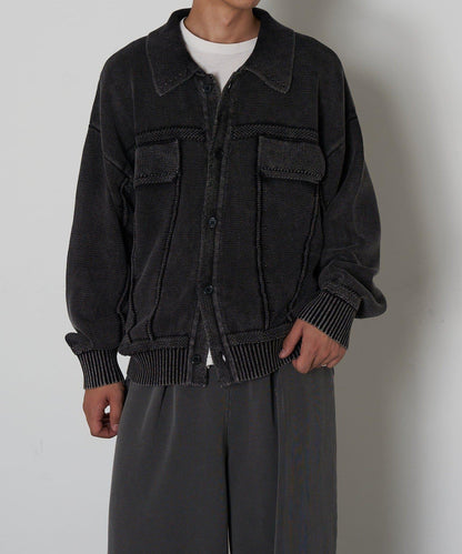 復古風針織夾克