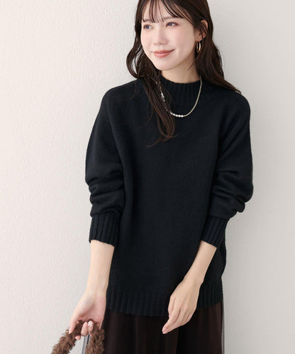 羊毛&再生聚酯混紡針織套頭衫