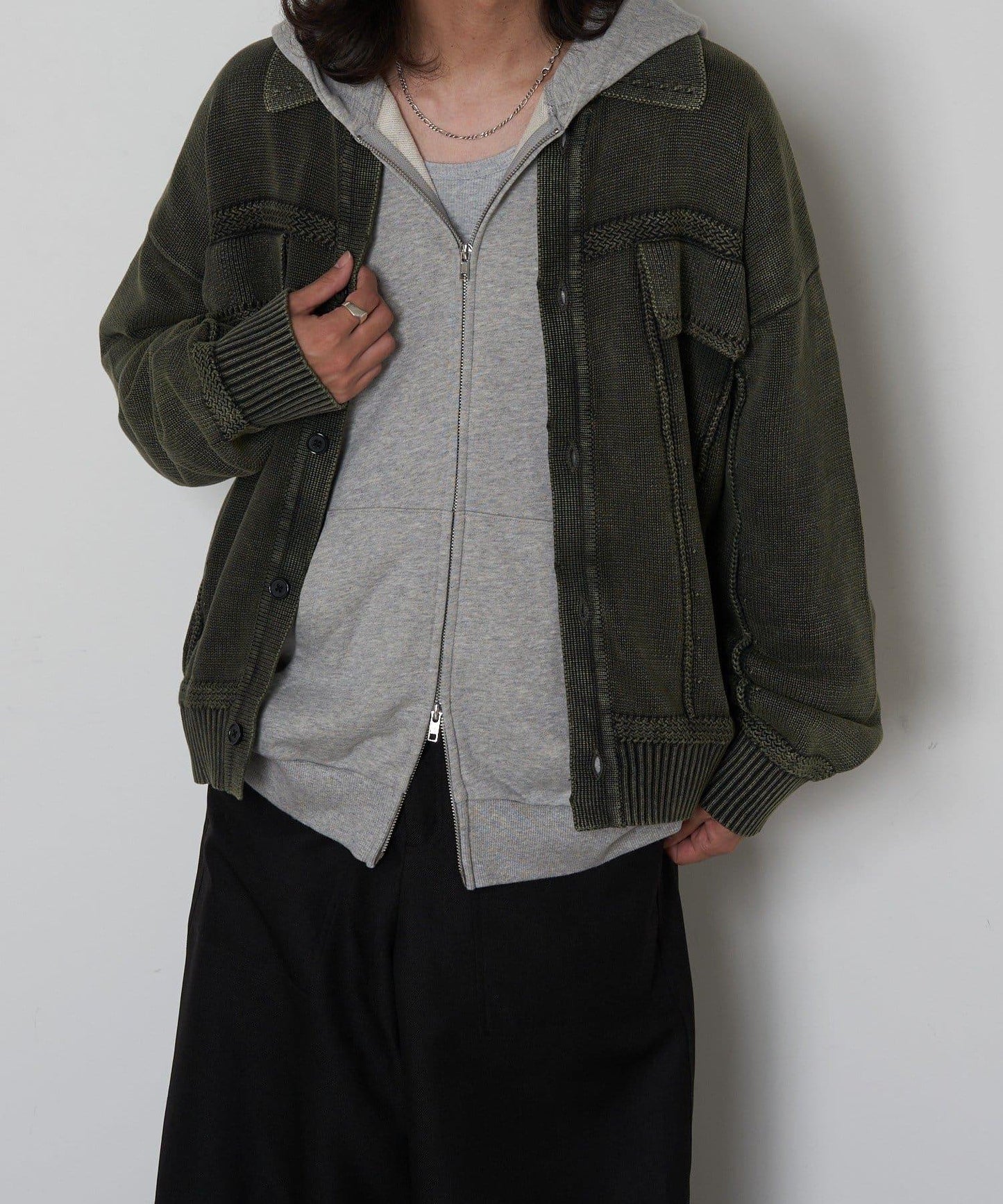 復古風針織夾克