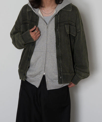 復古風針織夾克